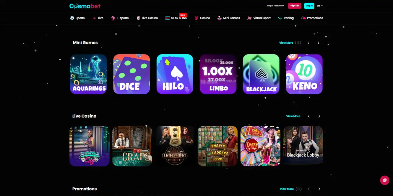 cosmobet casino games by casinos club